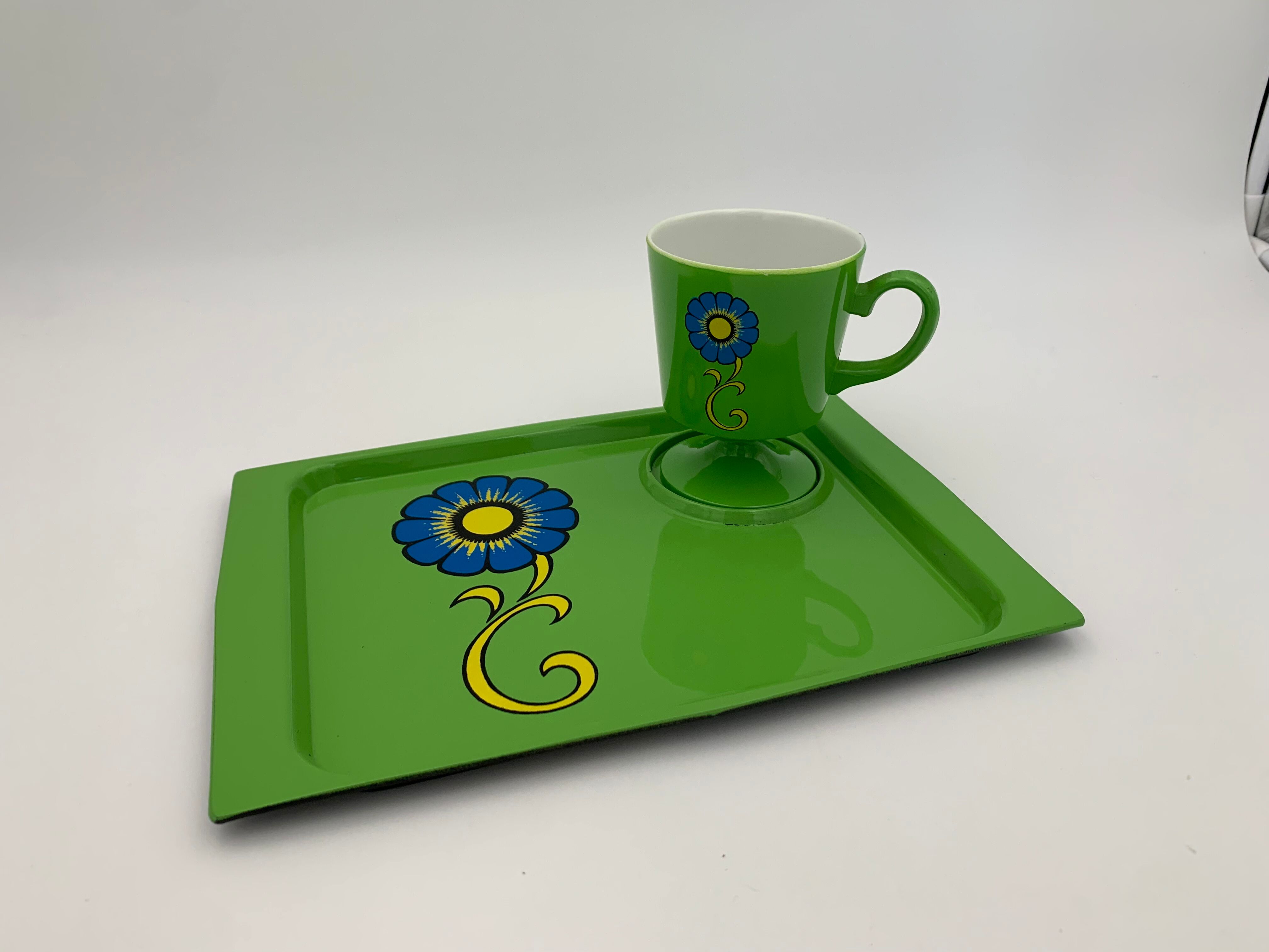 Vintage tea tray and cup, Made in Japan Boeki,1970s