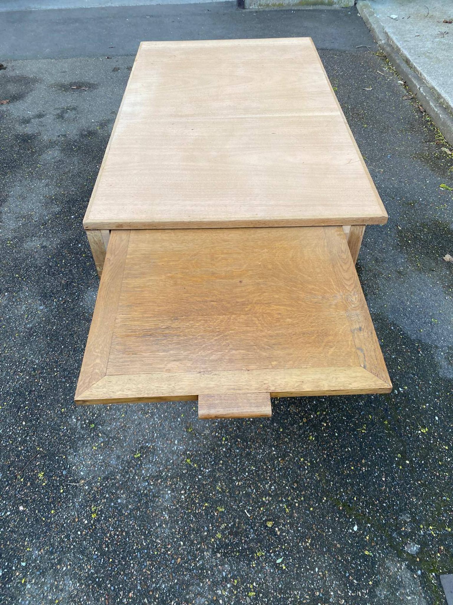 Bureau administratif extensible rénové en chêne du XIXème 130cm