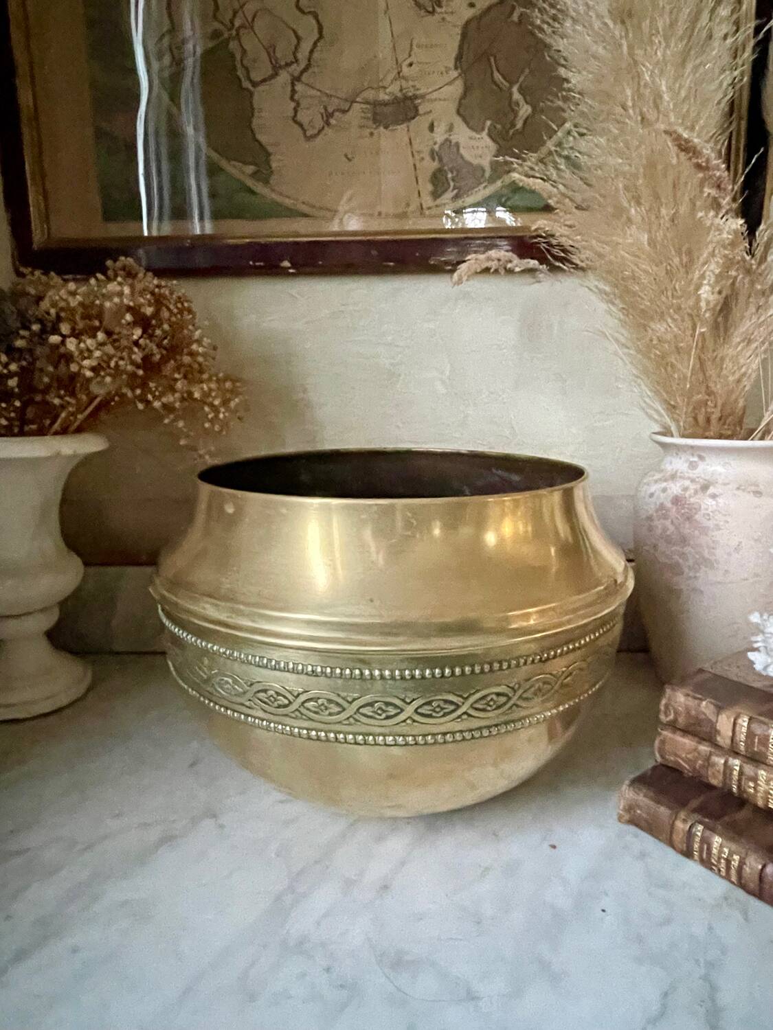 Brass flowerpot 28cm