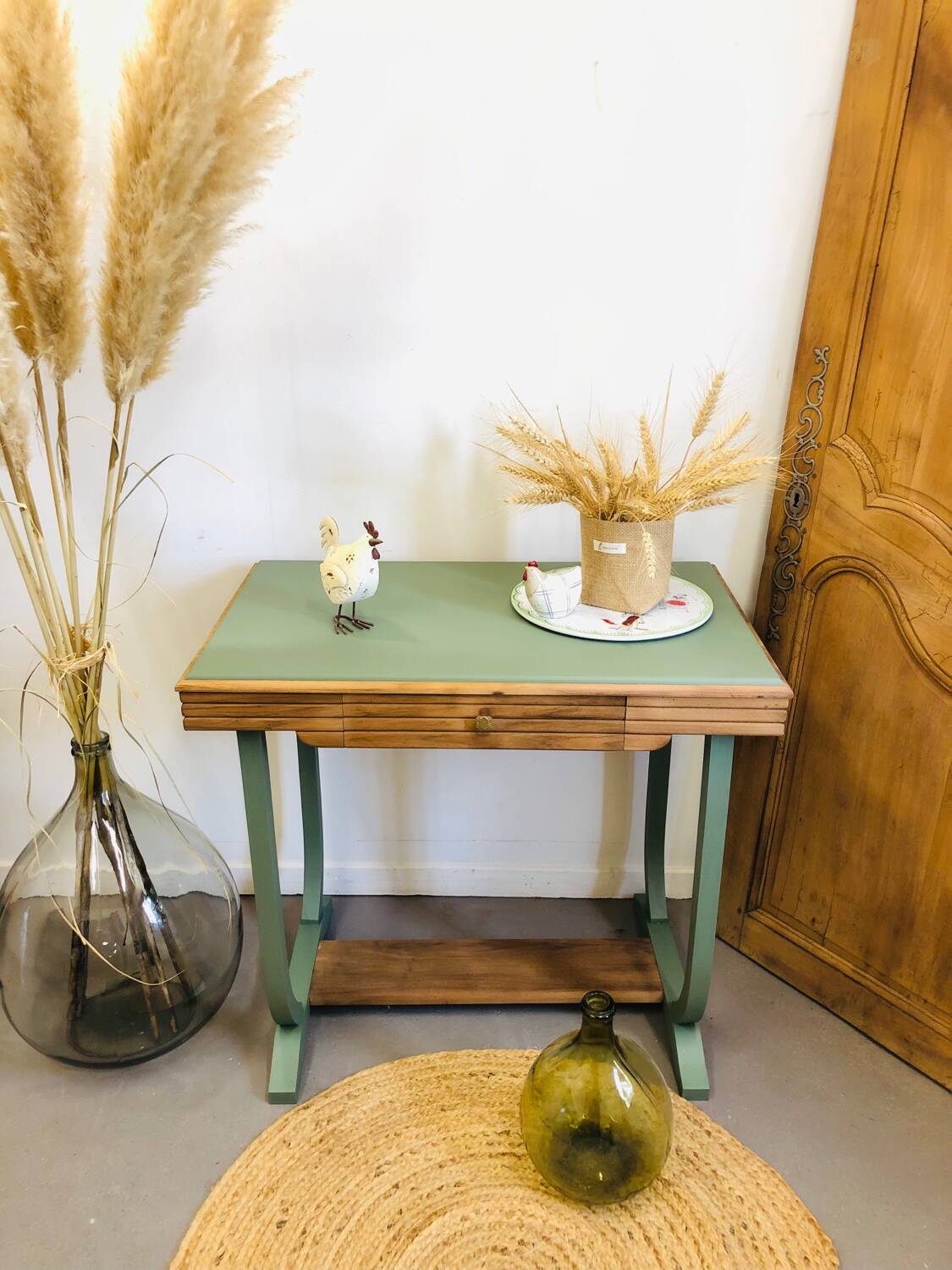 Art Deco walnut console
