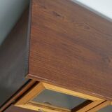 Vintage Dutch Beech & Oak Haberdashery Shop / Grain Cabinet, 1950s