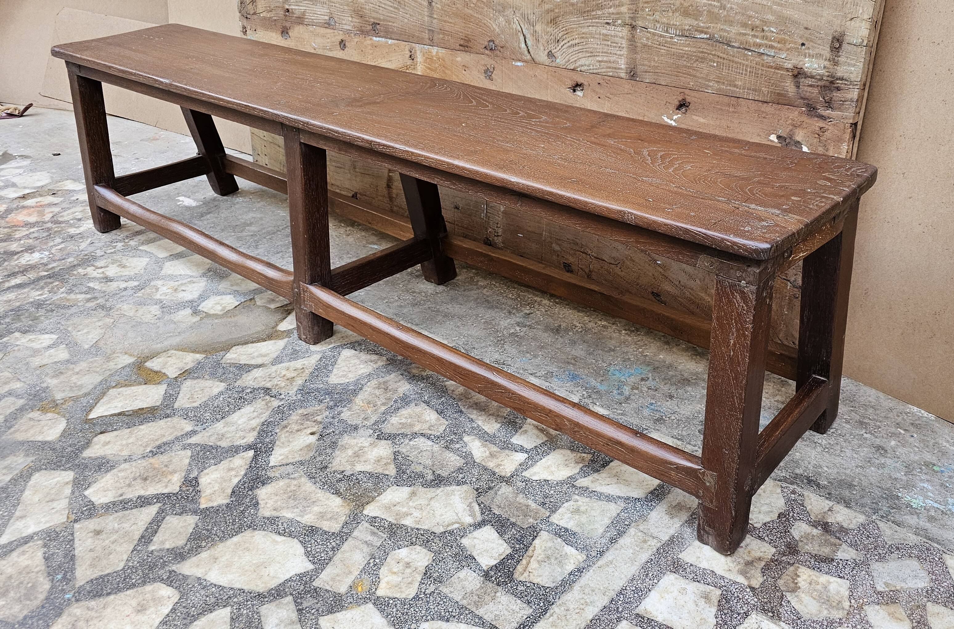 Old Burmese teak bench
