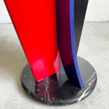 Postmodern Multicolored Italian Memphis Design Pedestal Gueridon Side Table