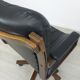 Office armchair leather wood Scandinavian design 70s vintage