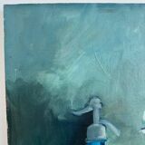 Oil on canvas by Arrabal still life with violin and siphon 20th century