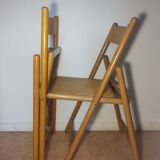 Paire de chaises pliantes cannées