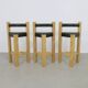 3x Postmodern Barstools in Leather, 1990s