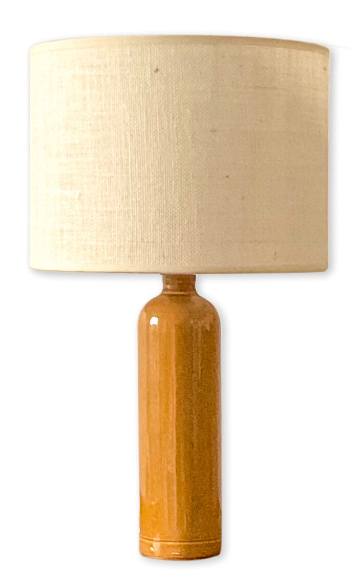 Stoneware and burlap lamp