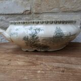 Ancien légumier plat de service Terre de Fer Porcelaine opaque de Gien modèle Océan
