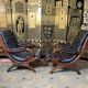 Pair of English armchairs Chesterfield black leather