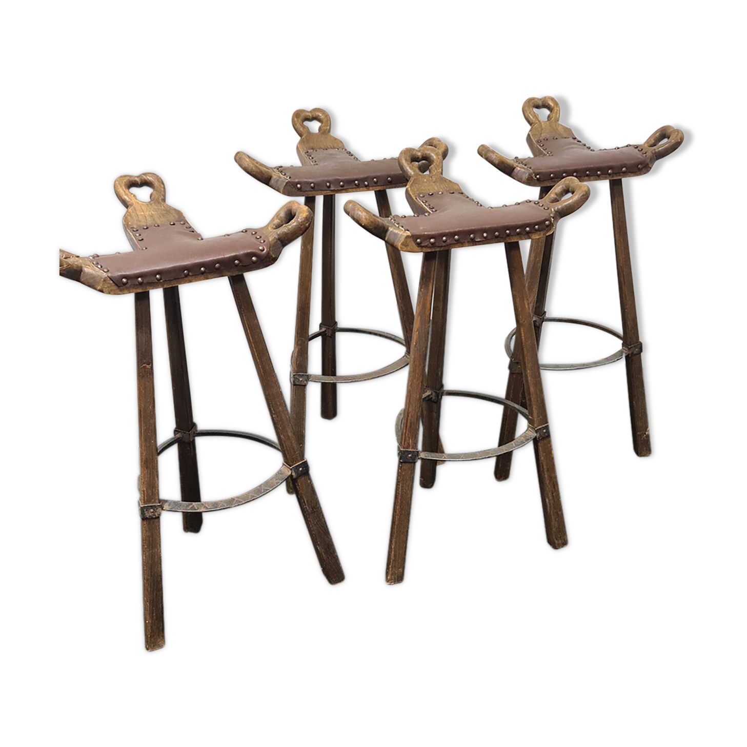 A set of four vintage Spanish Bar stool