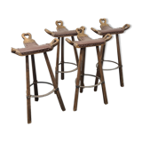 Quatre tabourets de bar espagnols vintage