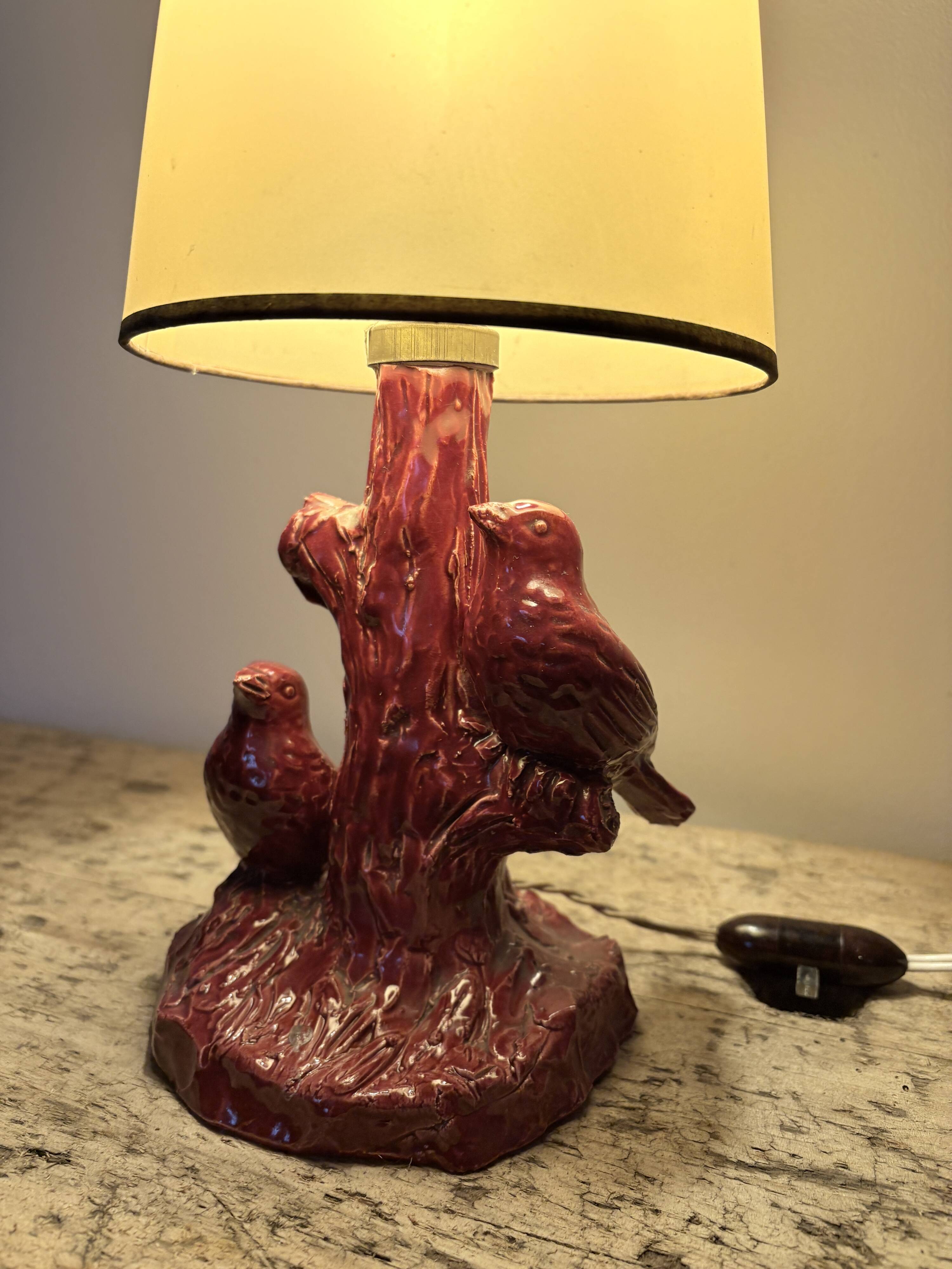 Ceramic bird lamp