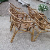 4 rattan basket chairs