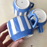 Set of 3 FOX TROTT coffee cups from Sarreguemines, 1930s, Art Deco service.