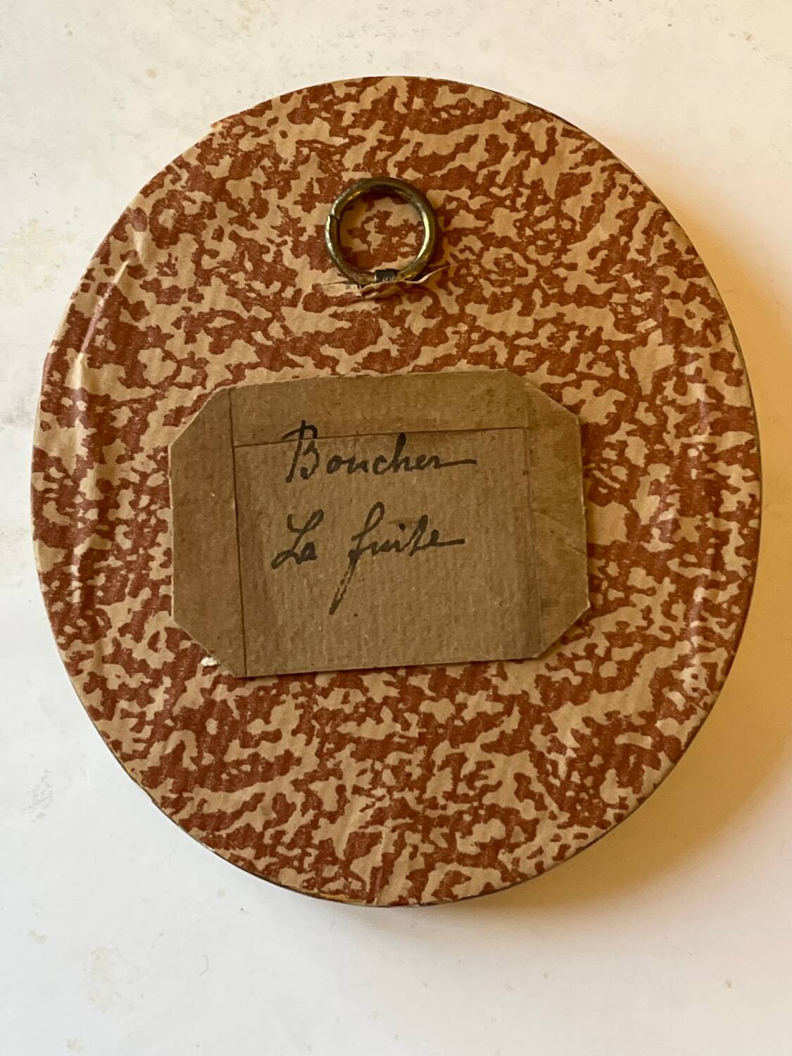 Rare small engraving entitled "The Flight of François Boucher"