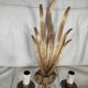 Pair of vintage wall lights, two golden arms, foliage