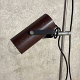 Vintage brown steel floor lamp with 2 spotlights