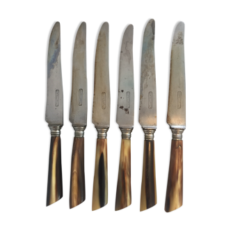 6 vintage horn knives, 1970