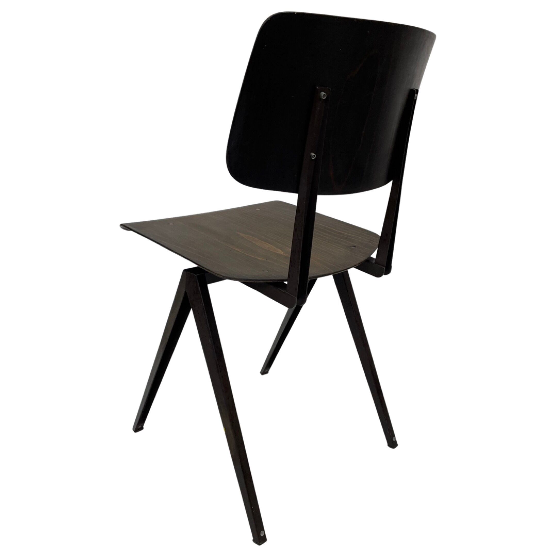Lot de 4 chaises d’école vintage Galvanitas S16 Pays-Bas