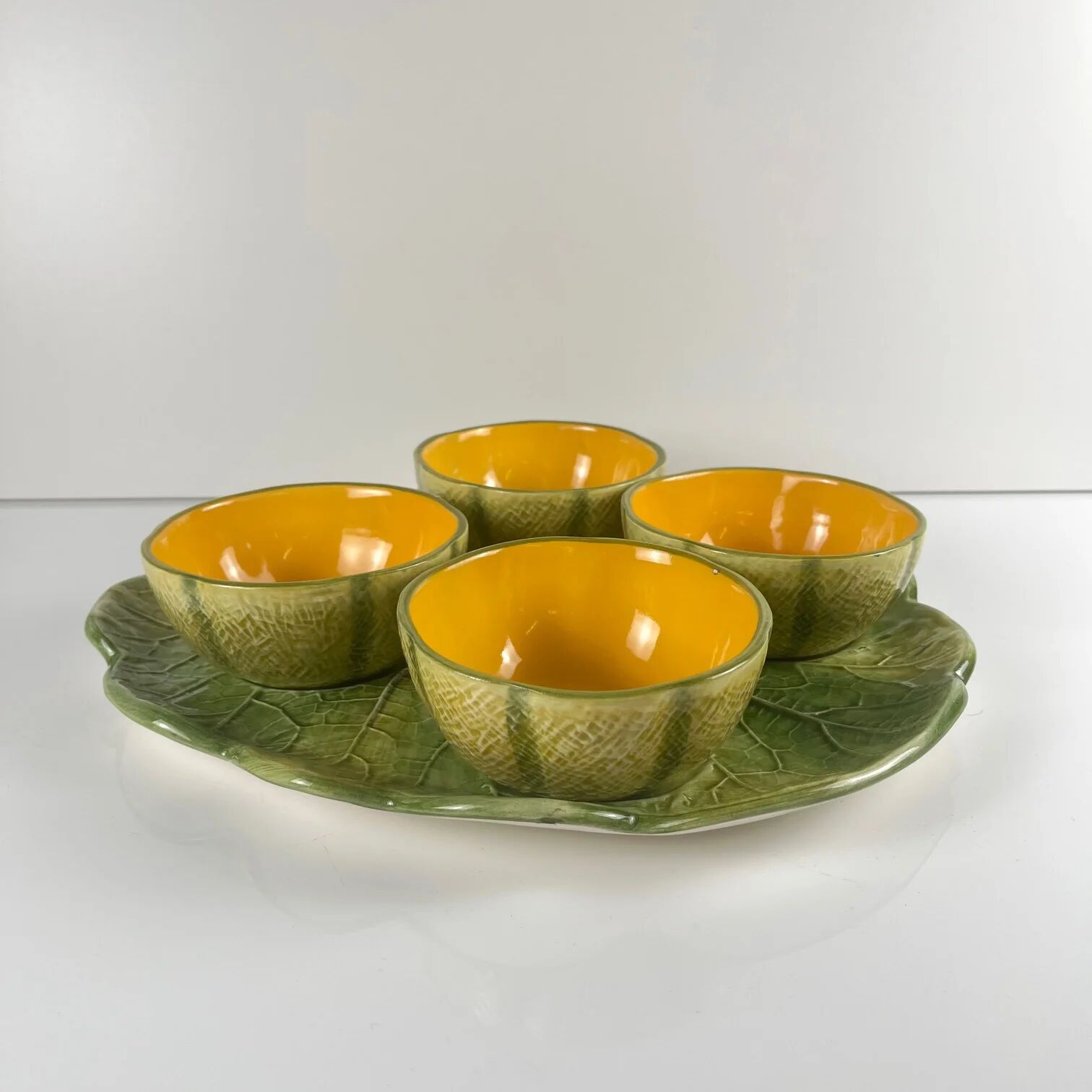 Melon service in earthenware for 4 people, 20th century