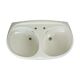 Vintage retro double sink 1970s white ceramic