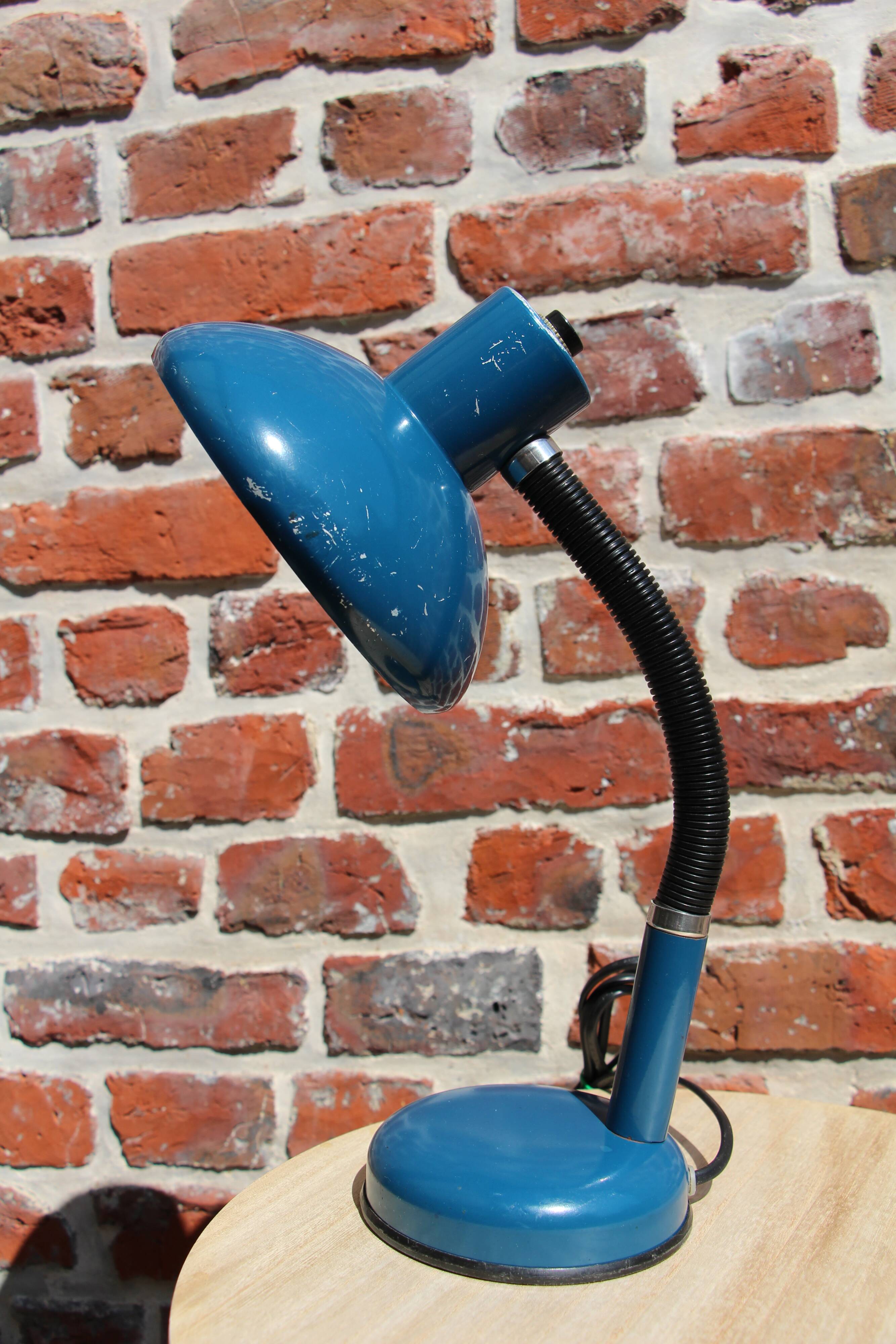 70's blue NARVA VEB desk lamp