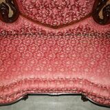 Canapé bibliothécaire victorien en acajou sculpté avec lions