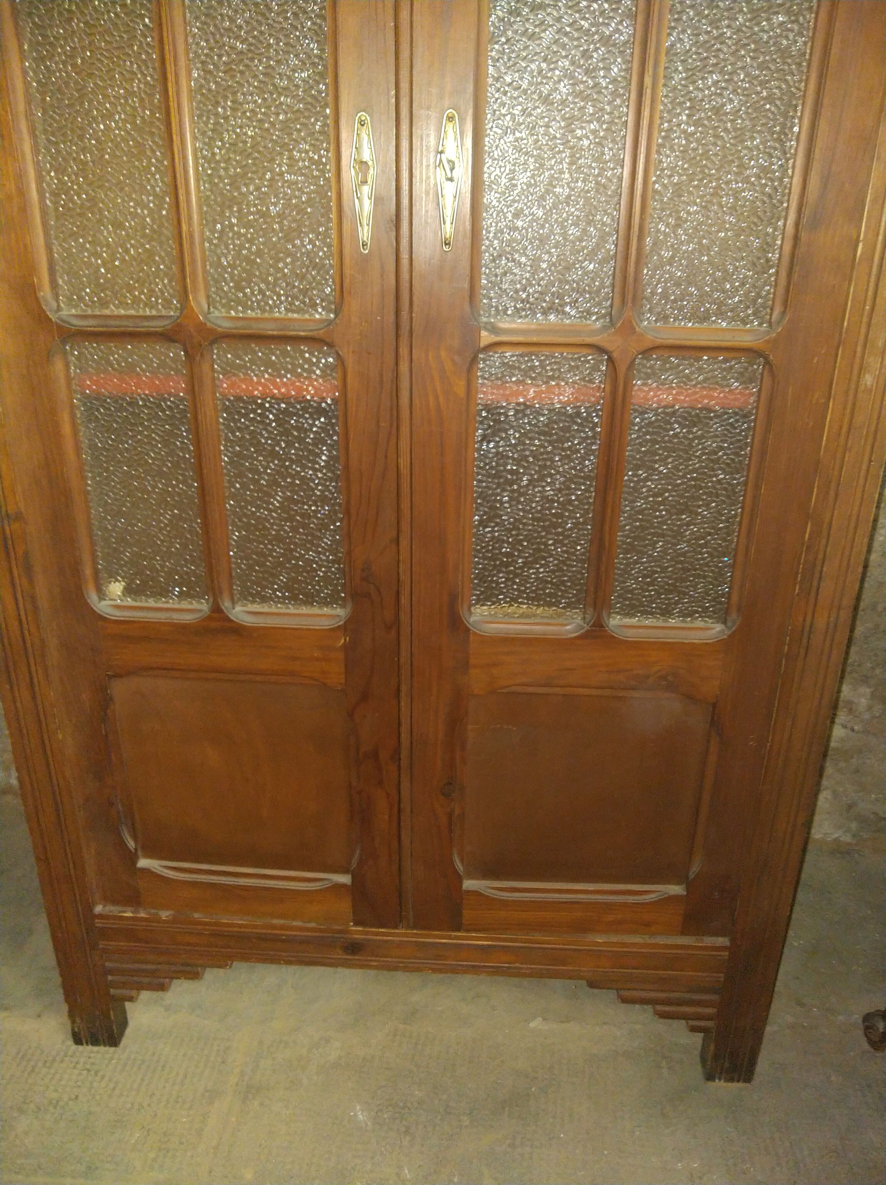 Pair of pine Parisian wardrobes circa 1935