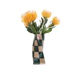 Green Check Twist Vase