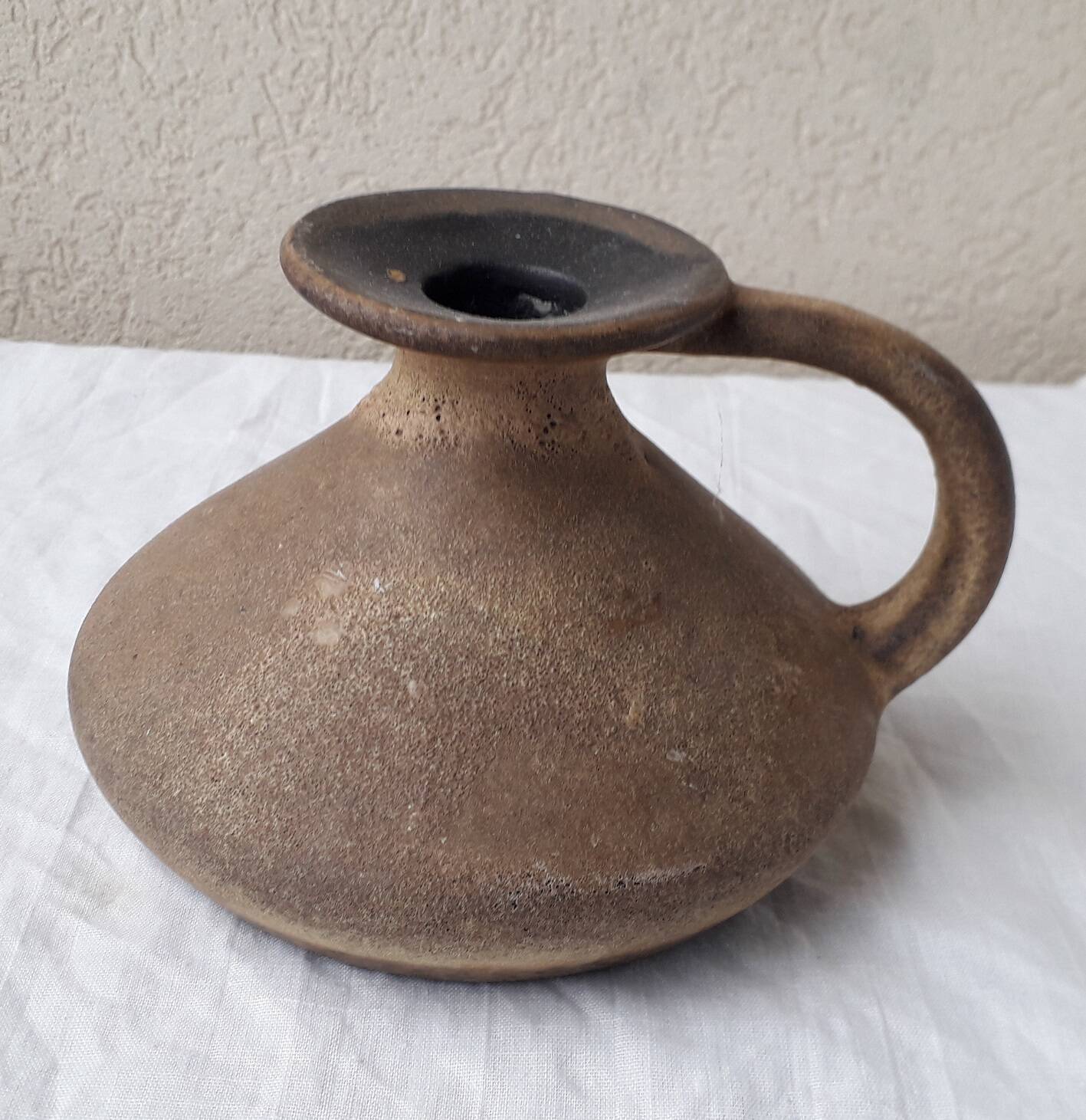 Ceramic candlestick signed