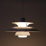 Louis Poulsen / Poul Henningsen “PH 5” pendant lamp with glass diffuser / Mid-century Danish modern design / PH5