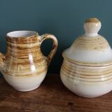 Sugar bowl and milk jug in Longchamp earthenware.