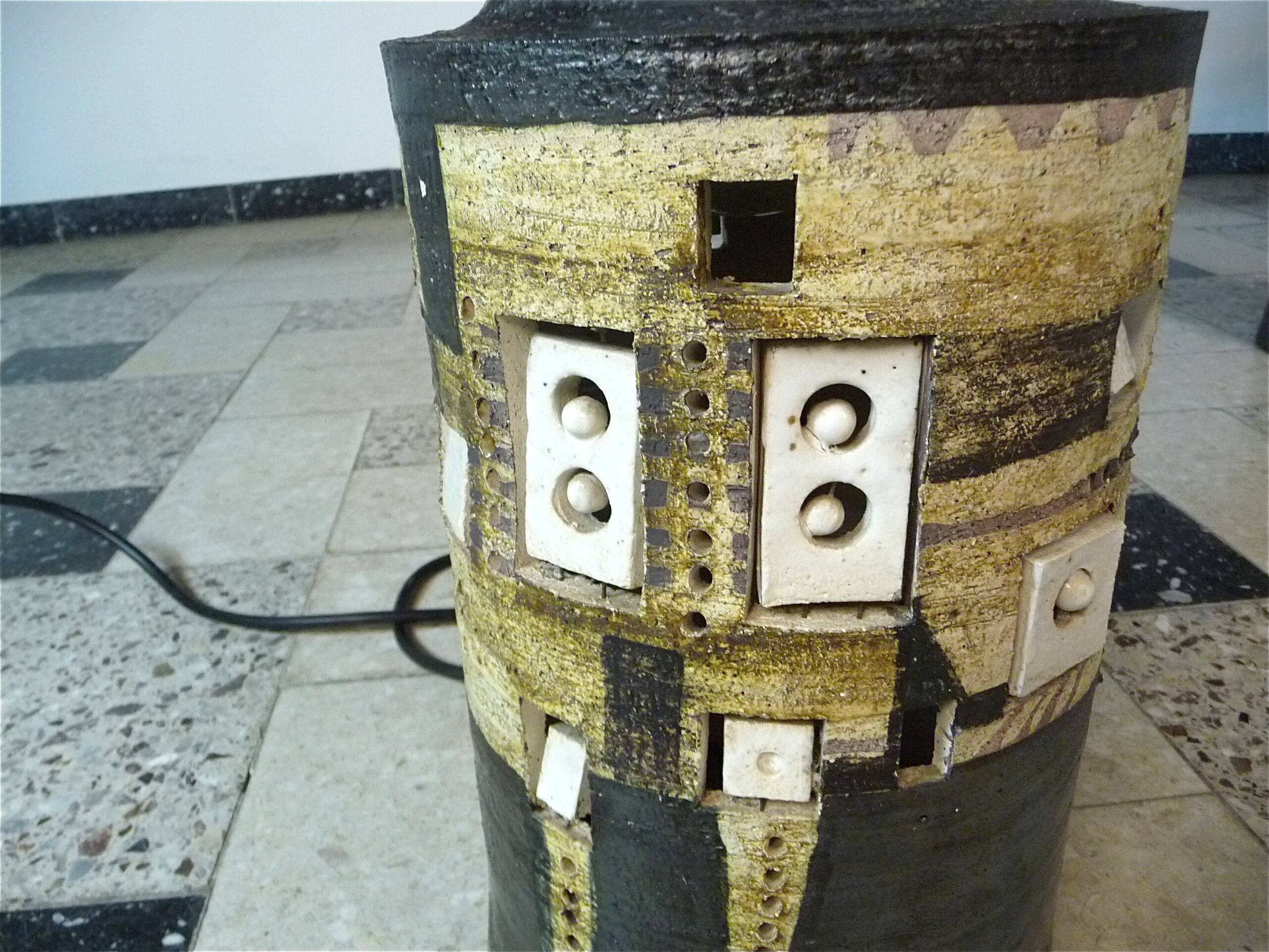 Set of 2 Ceramic Large Floor or Table Lamps by Georges Pelletier for Accolay, France 1960s