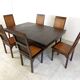 Mid century bamboo high back dining chairs with table, 1960s