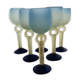 Ensemble de 6 verres à pied en pâte de verre