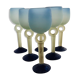 Ensemble de 6 verres à pied en pâte de verre