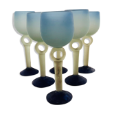 Ensemble de 6 verres à pied en pâte de verre