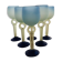 Ensemble de 6 verres à pied en pâte de verre