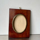 Mahogany wood frame with brass borders