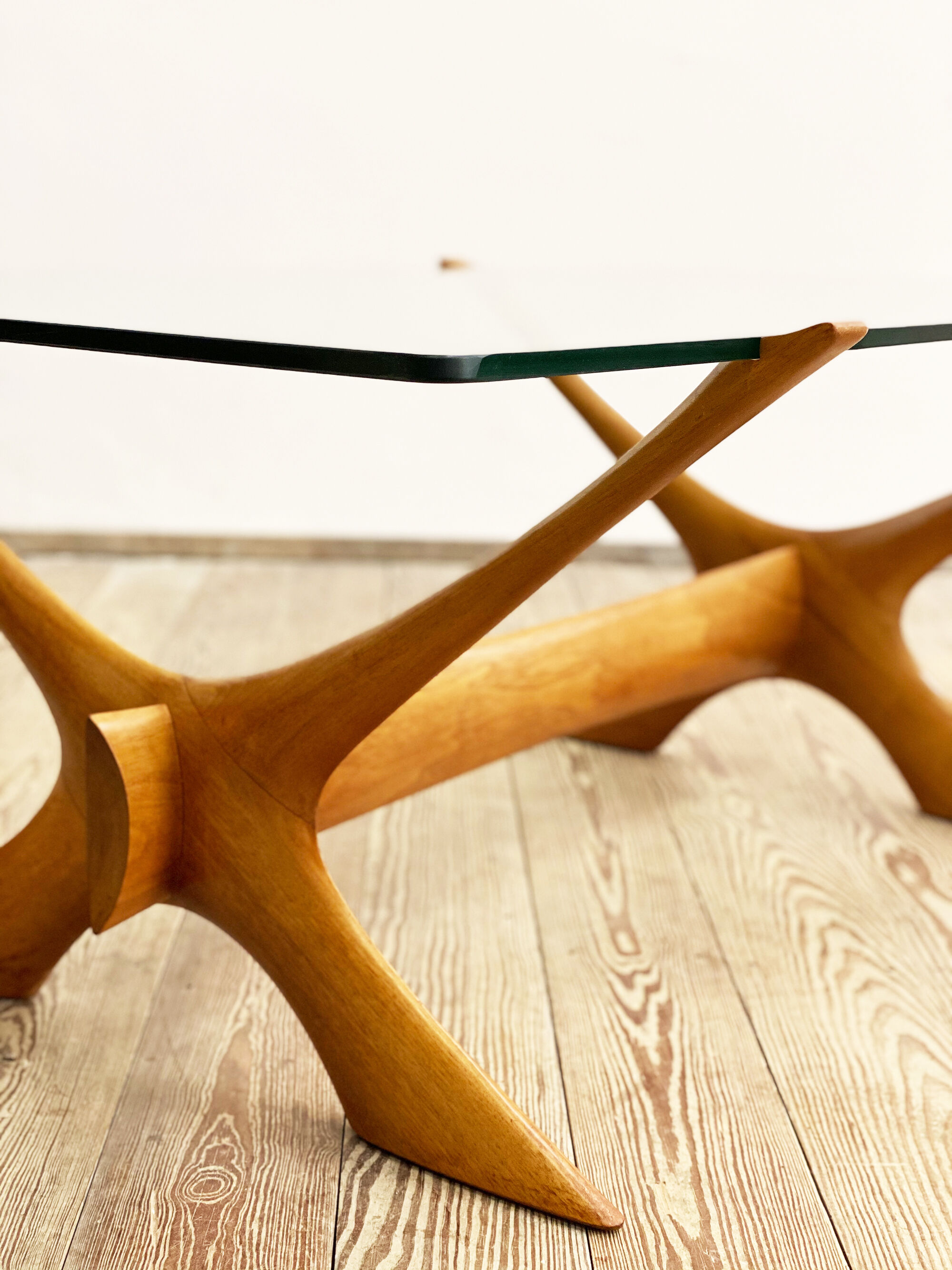 Scandinavian mahogany and glas coffee table by Illum Wikkelso for CF Christiansen Silkeborg, 1960s