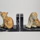 Pair of Lomonosov marble and porcelain bookends