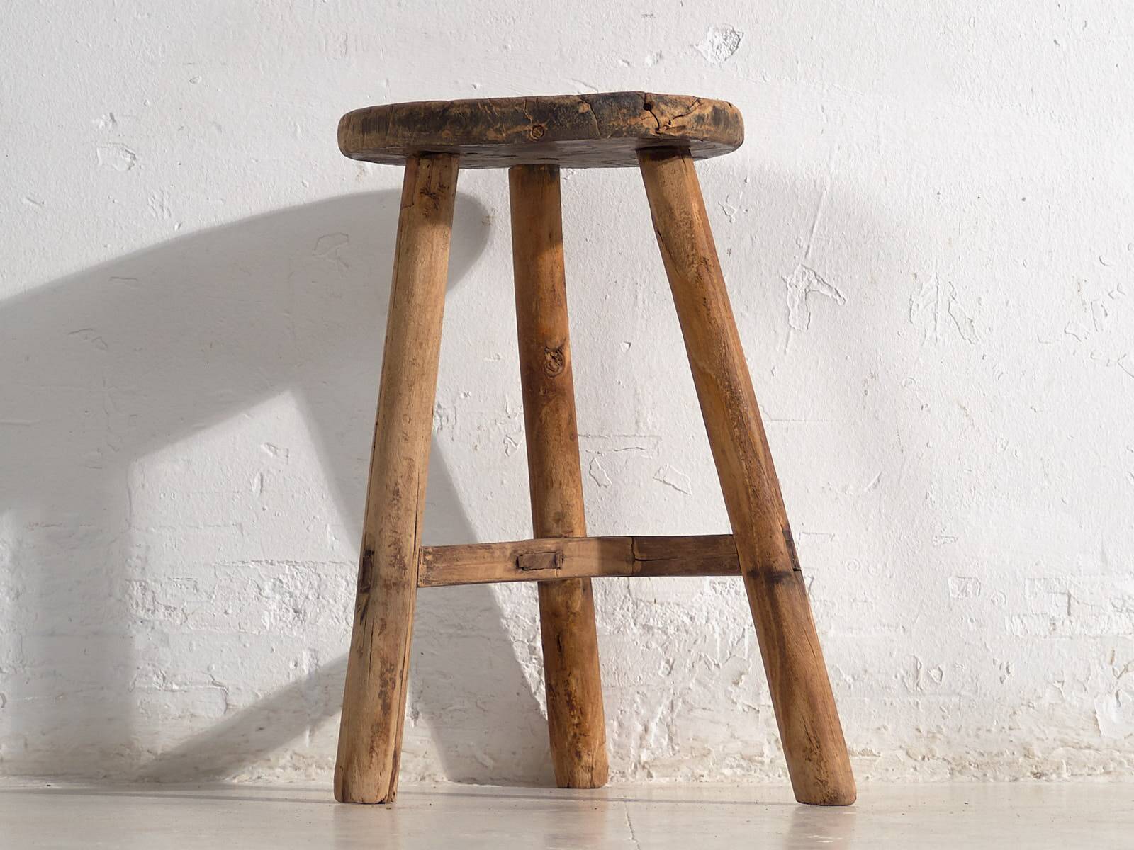 Antique solid wood stool (c.1900)