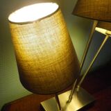 "Trio" table lamp, chromed metal, lampshades with tilting supports
