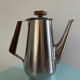 Vintage tea or coffee set in stainless steel and wood – signed Roger Insilco –