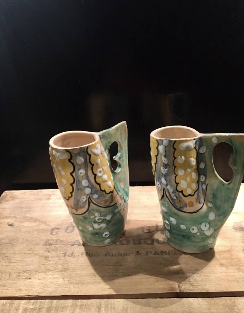Set of Iberian ceramic mugs