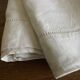 Linen sheet, reserve of antique trousseau, new with openwork and BL modernist L180