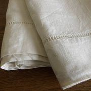 Linen sheet, reserve of antique trousseau, new with openwork and BL modernist L180