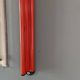 Modular red metal wall shelf in Congresso Lips Vago style.