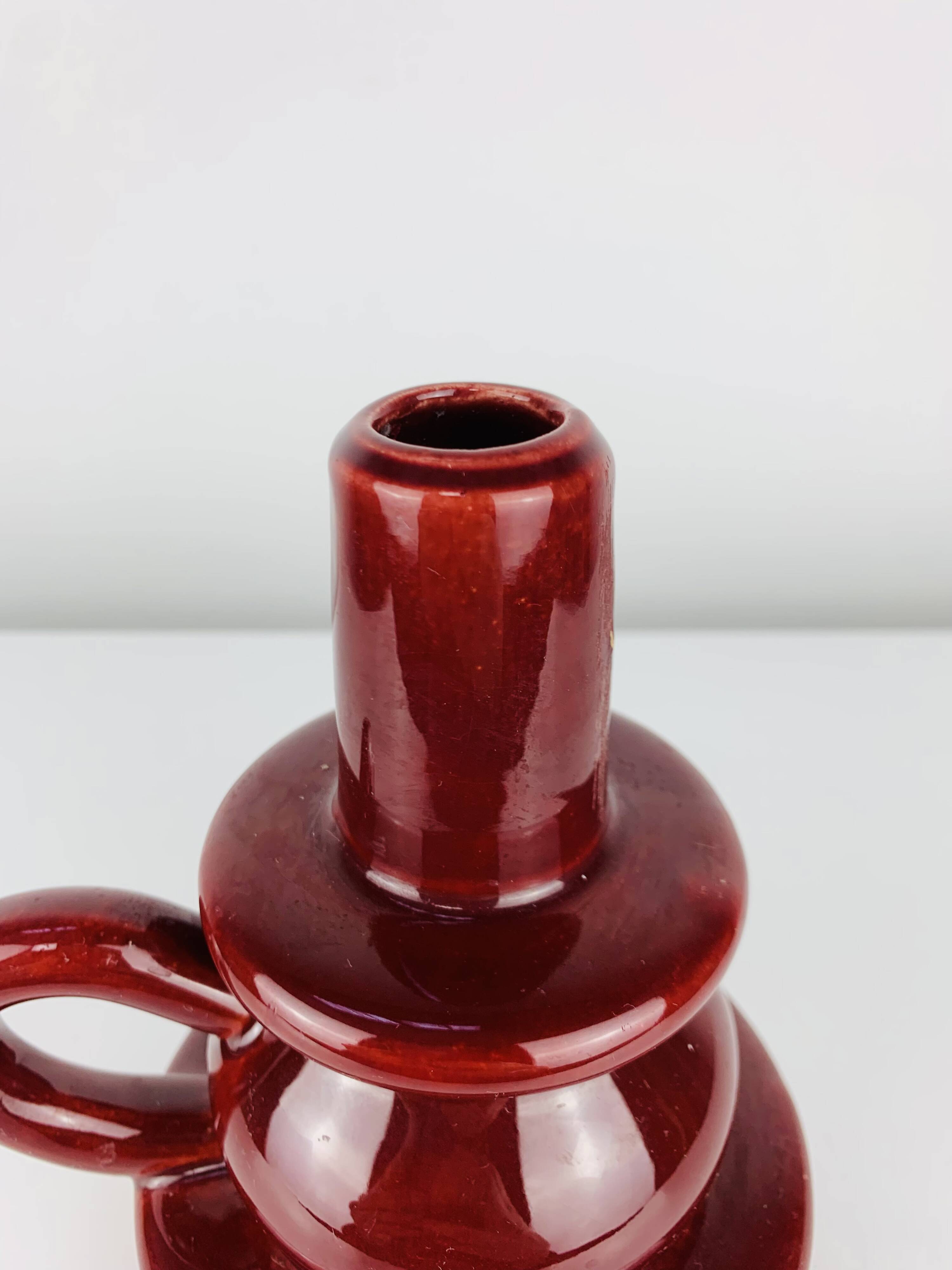 Vintage Saint Clément ceramic candlestick